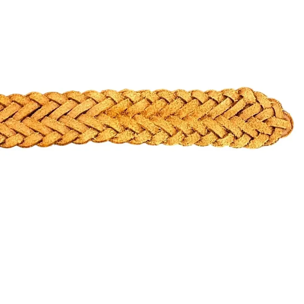 Tan Brown Western Braided Woven Argentina Leather Adjustable Belt Women 32”